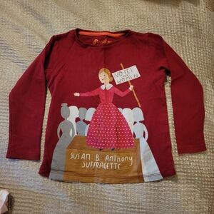 Piccolina Kids Red Suffragette Long Sleeve Tee